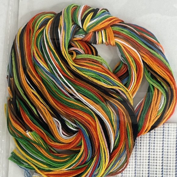 2 New Candamar Designs Cross Stitch Kit Indians and Pumpkins Scarecrow Halloween - Picture 6 of 8